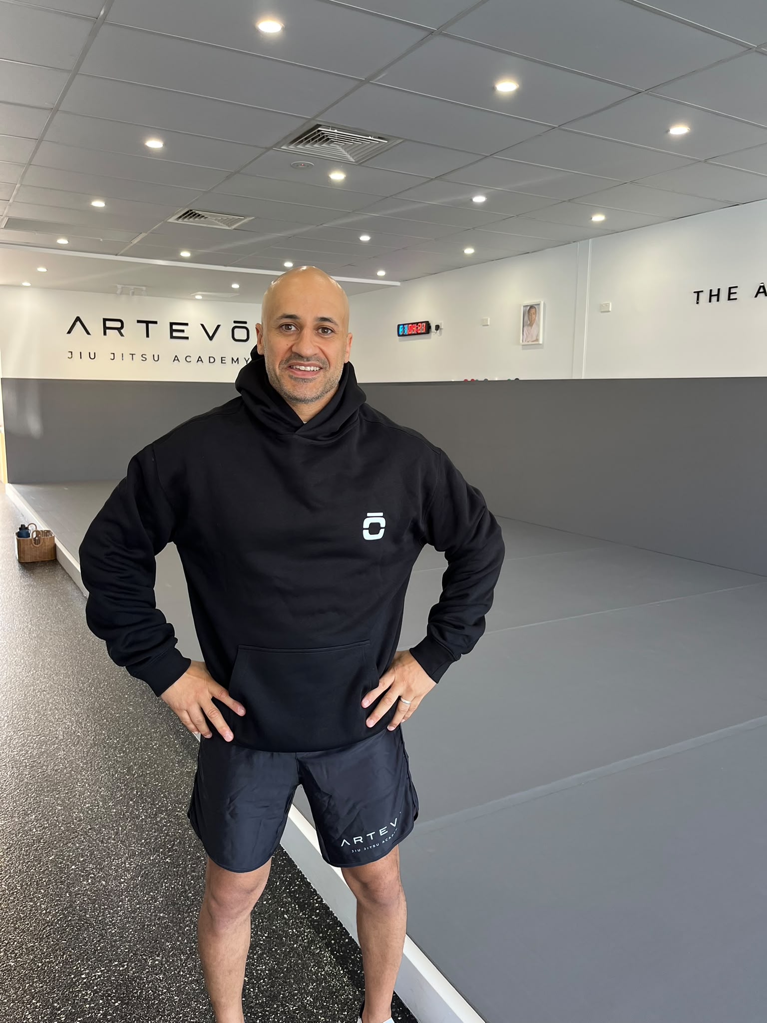 Artevo Black Hoodie front - worn by Mark